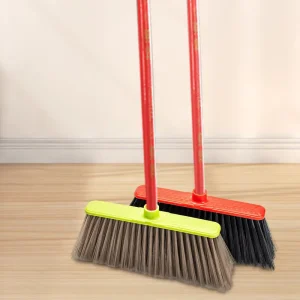 HL A104 Indoor Outdoor Soft PET PP Broom and Dustpan with Simple Printing Design Custom Service for Home Daily Cleaning