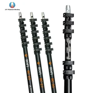 HOFI Customized 25ft-30ft Anti-spin Carbon Fiber Telescopic Pole Light Weight with Square and Round Patterns
