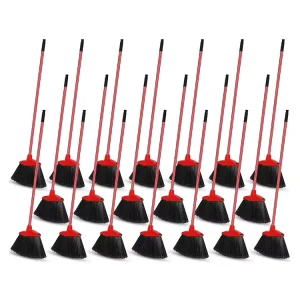 HQ0129 20 Pcs Heavy Duty Broom Outdoor Indoor Commercial Angle Brooms for Courtyard Garage Lobby Mall Market