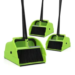 HQ7009A Jumbo Commercial Broom and Dustpan Set with Large Standing Scoop Dustpan and Heavy Duty Broom