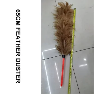 HQ9717 Washed Plastic Handle Real 65cm Chicken Feather Duster