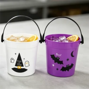 Halloween Buckets Bulk Plastic Trick or Treat Candy Bucket with Handle Halloween Party Pails Portable Halloween Candy Pails Set