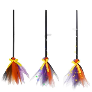 Halloween Cosplay Costume Wizard Broom Plastic Broomstick for Kid Party Props and Cosplay