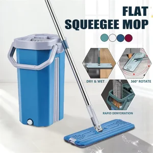 Hand Free 6.5L Microfiber Cloth Dry Wet 360 Magic Easy Home Floor Cleaning Flat Mop and Bucket Set with Double Bucket