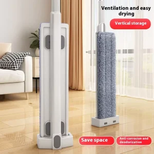 Hand Free Flat Mop Set Thickened Absorbent Dry and Wet Mop Cloth 360 Degree Design with Mop Clip and Spinning Head