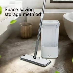 Hand Free Lazy 360 Spin Single Rotate Dirty Water Separated Plastic Flat Mop Bucket Cleaning Set Eco-Friendly Durable
