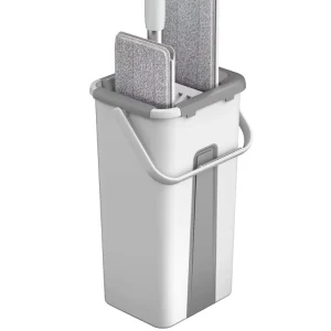 Hand Free Microfiber Flat Mop and Bucket Set Easy Squeeze Mop With Bucket Dry Wet Dual Use Mop