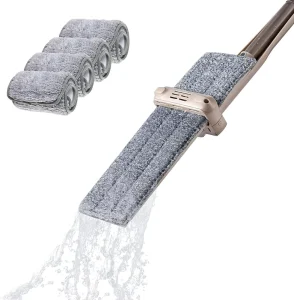 Hand Free Squeeze Microfiber Floor Cleaning Magic Flat Mop