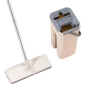 Hand Free Wash Floor Cleaning Mop Microfiber Wet and Dry Mop Bucket Home Floor Cleaning