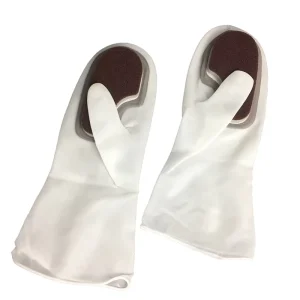Hand PVC Gloves with Exchangable Emery Sponge Pad for Bbq or Kitchen Cleaning