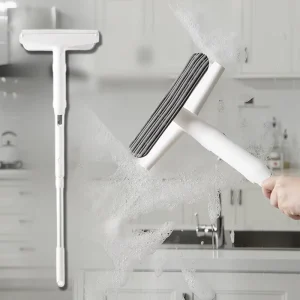 Hand-held Long Handled 2 in 1 Dual Use Window Cleaner Shower Squeegee Efficient Cleaning Tool for Glass Door