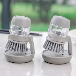 Hand held Soap Brush Liquid Cleaning Brush Pressure Type Pot Washer Dishes Utensil Kitchen Tools
