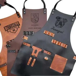 Handcraft Classic Lumberjack Welder Leather Apron PU Leather Waterproof Oil proof BBQ Welding Work Apron for Barista Barber
