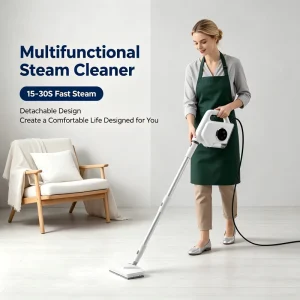 Handheld 10-in-1 Electric Steam Mop with Dual Brushes Compact Design Strong Steam & Quick Heating (1200W)