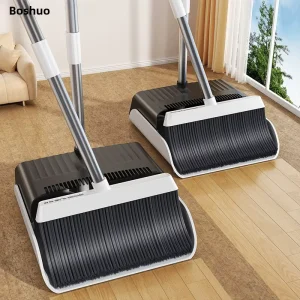 Handheld Broom Set Soft Bristle Magic Crevice Scraper Windproof Dustpan Combo for Home Use