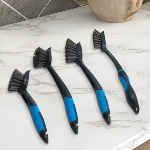 Handheld Cleaning Brush Kitchen Cleaning Tools Rectangular Dish Brush Grout Brush with TPR Handle Limescale and Dirt Removal