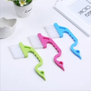 Handheld Hard Bristle Plastic Crevice Cleaning Tool Door Window Track Cleaning Brushes for Groove Gap