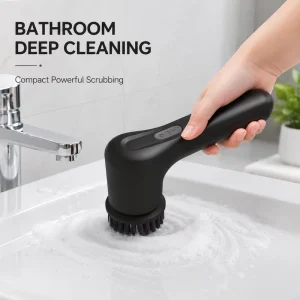 Handheld Rotary Scrubbing Tool IPX6 Waterproof Portable Electric Cleaning Brush for Bathroom Tile Surface Cleaning