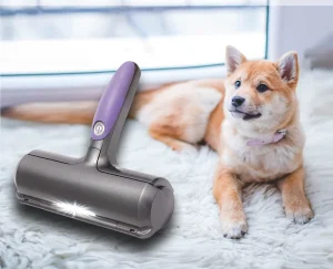 Handle Dog Cat Fur Lint Cleaning Washable Pet Hair Remover Roller Brush with Led Lighting