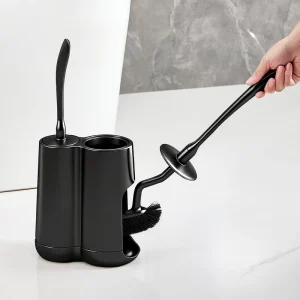Handle Style Black Gray Toilet Floating Stones And Brush Combo Set Plastic Bathroom Cleaning Accessories Tools