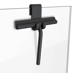 Handled Silicone Squeegee with Steel Rubber Wiper Glass Includes Hook for Cleaning Bathroom Windows Floors Shower Doors