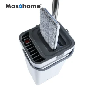 Hands Free 360 Swivel Head Floor Tile Laminate Marble Bedroom Bathroom Wash Dry Self Wringing Flat Hospital Mop And Bucket Set