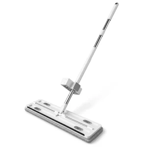 Hands Free 45cm Wide Microfiber EVA Scraper Stainless Steel Cleaning Liquid Compatible Cloth Flat Mop Home Floor Cleaning