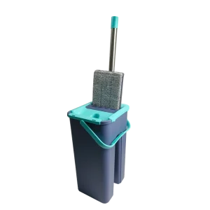 Hands Free Flat Floor Mop and Bucket Set Self Cleaning System With Washable Microfiber Pads for Home and Professional Use