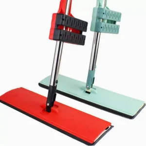 Hands-Free Flat Mop with Double Squeeze Large Microfiber Mop for Wet & Dry Household Floor Cleaning