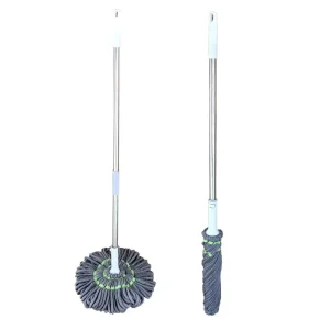 Hands Free Self Cleaning Foldable Lightweight Reusable Microfiber Twist Mop Rotating Head Extendable for Home Office