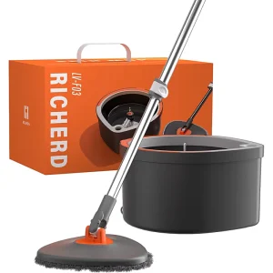 Hands Free Self Washing Floor Cleaning Tools Square Spin Mop With Triangle Microfiber Pads for Home Hardwood Floor