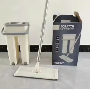 Hands Free Self Wringing 4in1 Microfiber Leak Proof Stainless Steel Wet Dry Compact Flat Mop Bucket Set