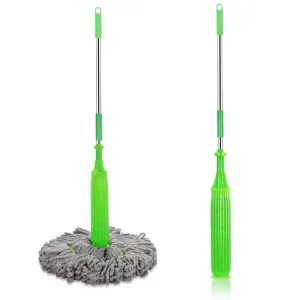 Hands-Free Self-Wringing Microfiber Flat Mop 360 Rotating Wet and Dry Floor Cleaning Mop for Household Tile Laminate