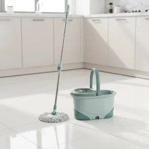 Hands Free Self Wringing Microfiber Mop and Bucket Set 360 Rotating Floor Spin Mop with Washable Pads for Home Cleaning