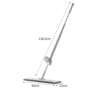 Hands-Free Steel Magic Squeeze Dry Wet Dual-Use Microfiber Flat Mop Self-Wringer Eco-Friendly Durable 80-90%