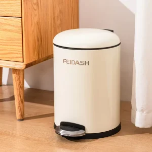 Hands Free Step On Trash Can Quiet Close Lid Durable Stainless Steel Storage Bin for Kitchen Bedroom Indoor Outdoor Use