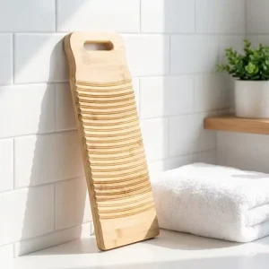 Hanging Bamboo Washboard Double sided Thick Wave Design Anti mold Crack resistant Powerful Laundry Scrub Board