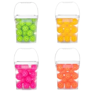 Hard TPE 40-Hole Outdoor Training Pickleball with Luminous Cross Border Storage Injection-Molded Portable Bucket Set