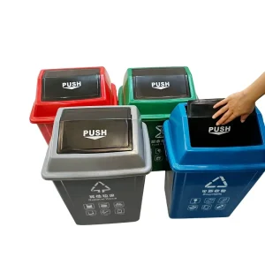 Heavy Duty 13 Gallon Plastic Waste Sorting Bins Outdoor Dustbin Garbage Container with Lids Garbage Bins Dustbin for Recycling