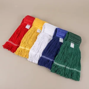Heavy Duty 5 Colors Loop End Cotton String Wet Mop Head Replacement for Restaurant Mall School Janitorial Cleaning