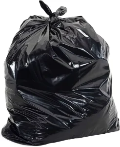 Heavy Duty 55 Gallon Contractor Garbage Bags 20 Black Industrial Trash Bags Injection Molded Plastic