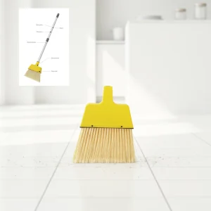 Heavy-Duty All-Surface Outdoor Broom with PET Broom Head PP Plastic Handle Dustpan for Home Garden Use Leaf Dust Stone Sweeping