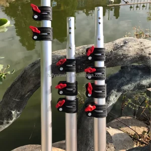 Heavy Duty Aluminum Telescopic Pole Flip Clamp Lock 2 5 Sections Customizable Size Outdoor Garden Pruner Tool 1.2mm