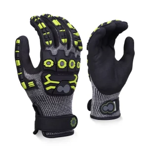 Heavy Duty Anti Slip Work Gloves 13 Gauge Cut Resistant TPR Impact Protection Nitrile Sandy Grip Safety Gloves