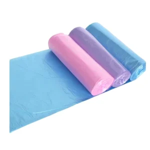 Heavy Duty Biodegradable Plastic Garbage Trash Bag Kitchen Square Bottom with Heat Seal Handle Embossed Surface Packaging