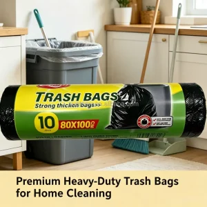 Heavy Duty Black Garbage Bags 20-100 Rolls Strong Leak-Proof Trash Bags for Home Kitchen Office Secure for Home Use