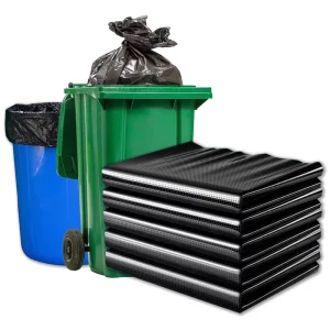 Heavy Duty Black HDPE Plastic Garbage Bags Large Size Rubbish Trash for Household Use