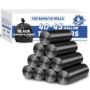 Heavy Duty Black Large PE HDPE LDPE Disposable Can Liners Trash Bag Roll Flat Packing Garbage Bag