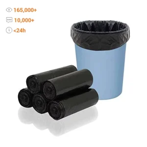 Heavy Duty Black Large PE HDPE LDPE Disposable Heat Seal Trash Bag Roll Flat Packing Garbage Bag