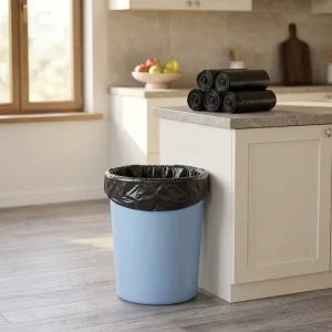Heavy Duty Black PE HDPE LDPE Disposable Garbage Bags with Flat Sealing for Household Packaging